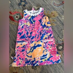 Lilly Pulitzer Courtney Shift Girls Dress - Size S (4 - 5) - Brilliant Blue